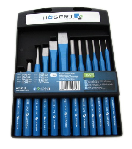 HOGERT ZESTAW PRZECINAKÓW WYBIJAKÓW-12 SZT