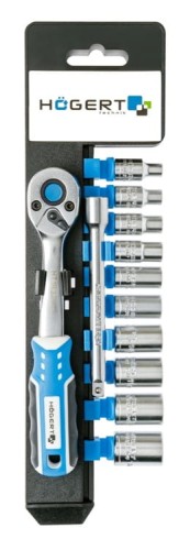 HOGERT ZESTAW NASADEK Z GRZECHOTKĄ 1/4'' 11 ELEMENTÓW