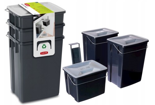 KOSZ DO SEGREGACJI ŚMIECI CURVER 3 szt biobox 26L