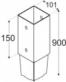 PODSTAWA SŁUPA WBIJANA KOTWA PSG 101x101x900