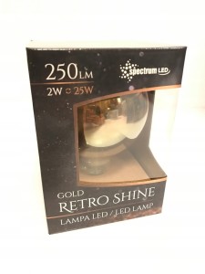 Żarówka E27 DEKORACYJNA KULA filament LED 2W RETRO