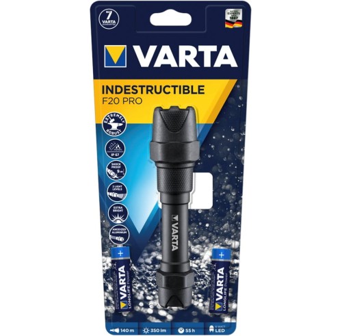 VARTA LATARKA CZARNA LED TAKTYCZNA F20 PRO 350LM 2XAA