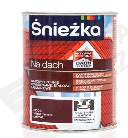 ŚNIEŻKA FARBA NA DACH WIŚNIA CIEMNA ND03 0,75L