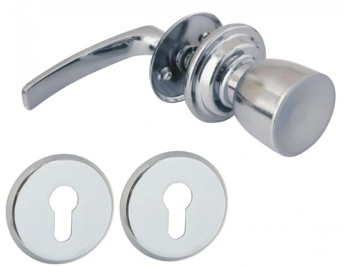 ASSA ABLOY GAŁKO-KLAMKA STAL NIKLOWANA + ROZETA