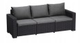 KETER CALIFORNIA MEBLE OGRODOWE SOFA 3 OS GRAFIT / SZARY