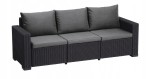 KETER CALIFORNIA MEBLE OGRODOWE SOFA 3 OS GRAFIT / SZARY