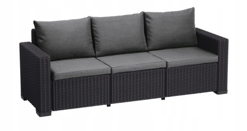 KETER CALIFORNIA MEBLE OGRODOWE SOFA 3 OS GRAFIT / SZARY