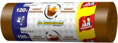 JAN NIEZBĘDNY WORKI SEGREGACJI BRĄZOWE 120L 10 SZT