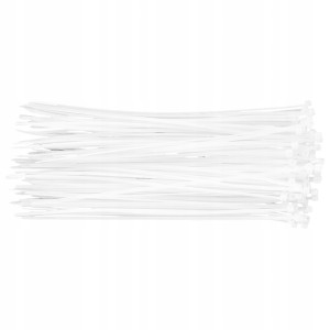 Opaski zaciskowe 2.5 x 200 mm, 100 szt., białe