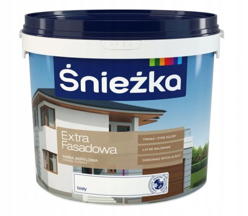 ŚNIEŻKA FARBA ZEWNĘTRZNA FASADA EXTRA 5L BIAŁA
