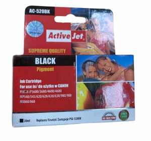 ACTIVE JET TUSZ PIGMENT CZARNY CANON 20ml AC-520BK