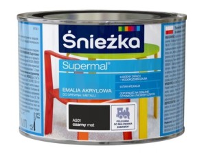 ŚNIEŻKA EMALIA AKRYLOWA SUPERMAL CZARNA MATOWA 0,4L