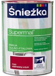 ŚNIEŻKA EMALIA OLEJNO-FTALOWA CZERWONY POŁYSK 0,8L 