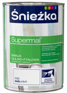 ŚNIEŻKA EMALIA OLEJNO-FTALOWA BIAŁY POŁYSK  0,8L