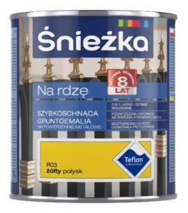 ŚNIEŻKA GRUNTOEMALIA NA RDZĘ ŻÓŁTY POŁYSK 0,65L   