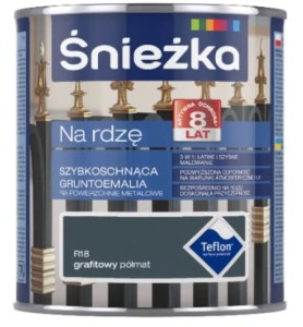 ŚNIEŻKA GRUNTOEMALIA NA RDZĘ GRAFIT PÓŁMAT 0,65L