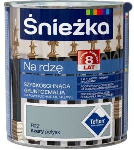 ŚNIEŻKA GRUNTOEMALIA NA RDZĘ  SZARY POŁYSK 0,65L   