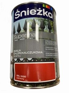 ŚNIEŻKA EMALIA CHLOROKAUCZUKOWA METAL- CZERWONY0,9L