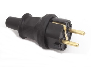 KOPP WTYCZKA IP44 16A GUMOWA CZARNA