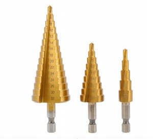 Hogert HT6D325 Wiertło stopniowe 4-32mm zest 3 szt