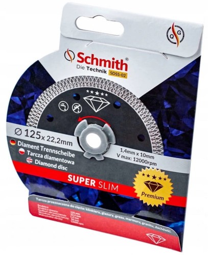 SCHMITH TARCZA DIAMENTOWA PREMIUM SLIM 125X1,4X10X22,2
