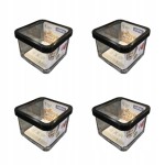 ROTHO ZESTAW POJEMNIKÓW LOFT 0,5L CZARNA POKRYWAX4