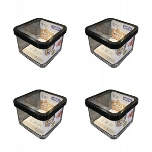 ROTHO ZESTAW POJEMNIKÓW LOFT 0,5L CZARNA POKRYWAX4