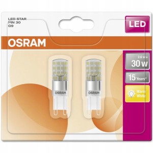 OSRAM ŻARÓWKI LED PIN30 2x 2.6W 2700K 230V G9