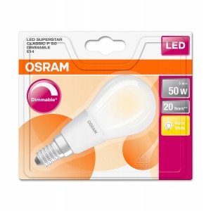 OSRAM ŻARÓWKA LED CLASSIC P 50 5W E14 CIEPŁA BIAŁA