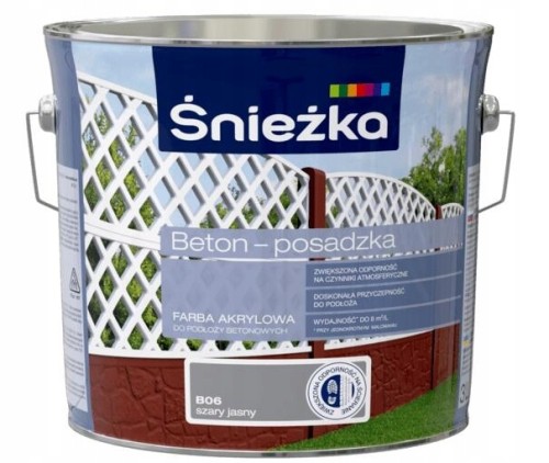 ŚNIEŻKA FARBA AKRYLOWA DO BETONU POSADZKI SZARA 5L