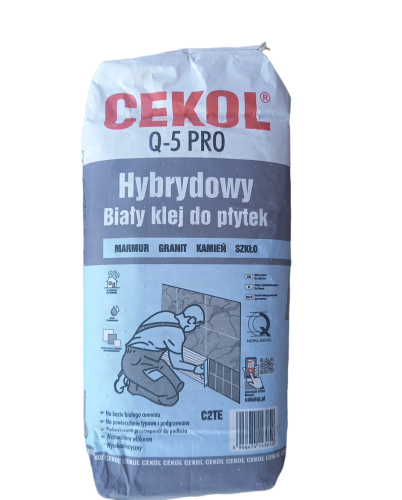CEKOL KLEJ DO PŁYTEK HYBRYDOWY BIAŁY Q5 PRO 5KG