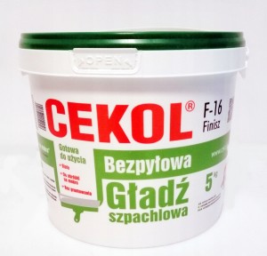 CEKOL F-16 BEZPYŁOWA GŁADŹ SZPACHLOWA FINISZ 5KG