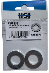 HSI PODKŁADKI 17X30MM OCYNK PODKŁADKA