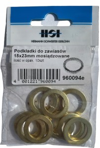 HSI PODKŁADKI DO ZAWIASÓW 15X23MM MOSIĄD PODKŁADKA