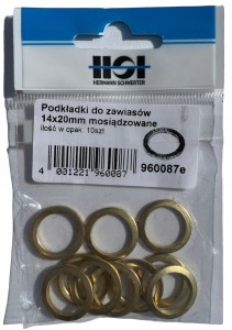 HSI PODKŁADKI DO ZAWIASÓW 14X20MM MOSIĄD PODKŁADKA