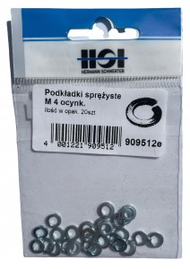 HSI PODKŁADKI SPRĘŻYSTE 4MM OCYNK PODKŁADKA