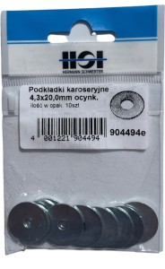 HSI PODKŁADKI KAROSERYJNE 4,3X20MM OCYNK PODKŁADKA