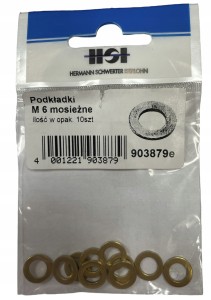 HSI PODKŁADKI MOSIĘŻNE 6M PODKŁADKA