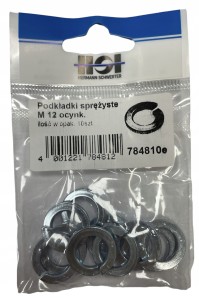 HSI PODKŁADKI SPRĘŻYSTE 12MM OCYNK PODKŁADKA