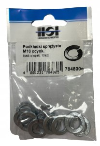 HSI PODKŁADKI SPRĘŻYSTE 10MM OCYNK PODKŁADKA