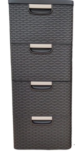 CURVER REGAŁ KOMODA STYL DRAWER 4X14L CIEMNY BRĄZ