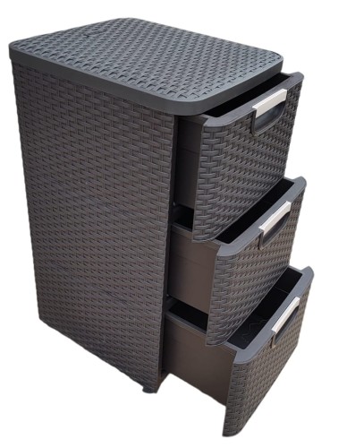 CURVER REGAŁ KOMODA STYL DRAWER 3X14L CIEMNY BRĄZ