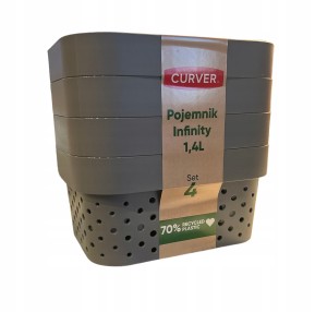 CURVER POJEMNIK KOSZYK INFINITY 1,4L SZARY AŻUR X4