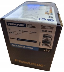 RAWLPLUG KOŁEK ROZPOROWY 4ALL 8X65 + WKRĘT 5,0X80K