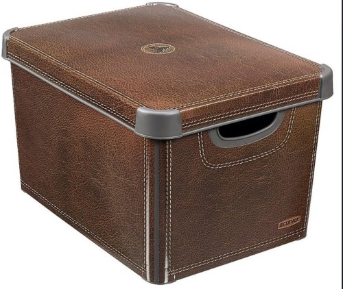 CURVER POJEMNIK DECO LEATHER BRĄZ Z POKRYWKĄ ROZ L PUDEŁKO