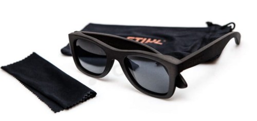 STIHL OKULARY Z DREWNIANĄ OPRAWĄ PUDEŁKO + FUTERAŁ