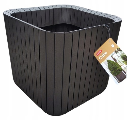 KETER DONICZKA DONICA CUBE PLANTER L BRĄZ WHISKEY