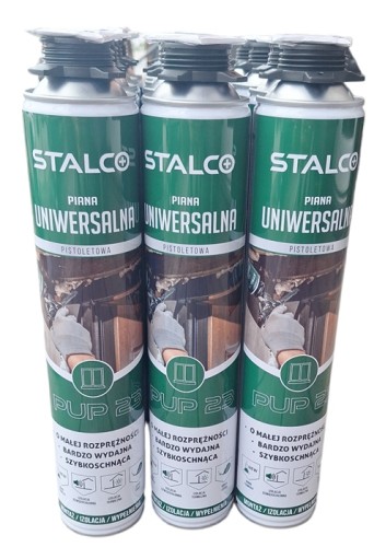 STALCO PIANA PIANKA MONTAŻOWA UNIWERSALNA PISTOLETOWA 750ML PUP23 x 3 sztuki