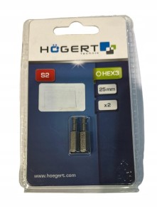 HOGERT KOŃCÓWKI WKRĘTAKOWE HEX3 25MM 2 SZT