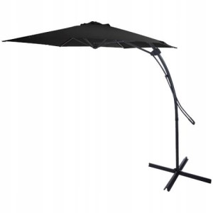 DUŻY PARASOL OGRODOWY WISZĄCY PUSHUP ciemny 300cm